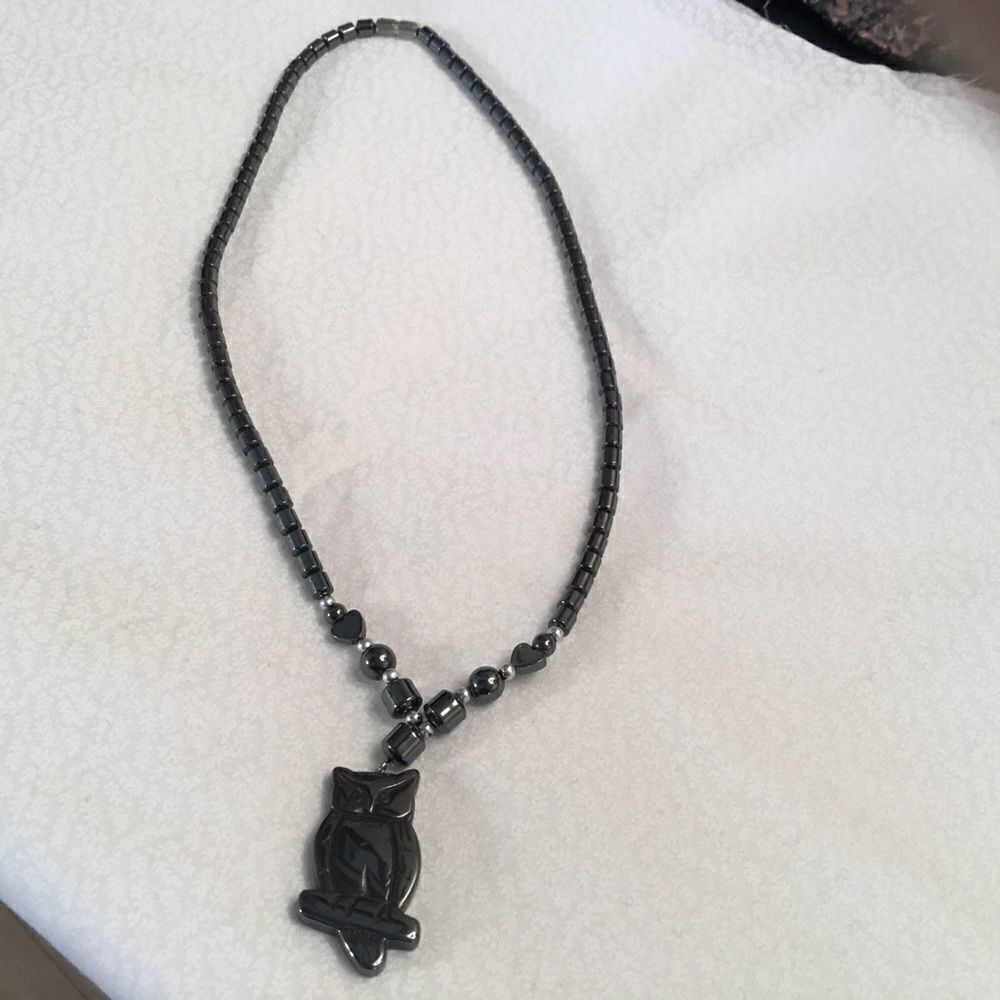 Hematite Bead Necklace with Own Pendant - Picture 2 of 8